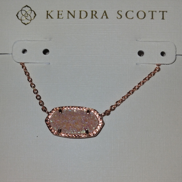 New ELISA Kendra Scott Drusy Rose🌹 Gold Necklace - Picture 2 of 13